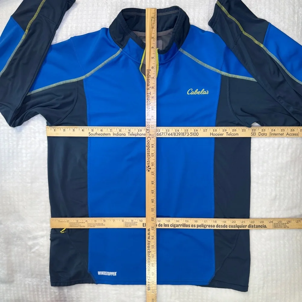 Cabelas‎ XPG Windstopper Mens Large Blue Quarter Zip Performance Pullover Top